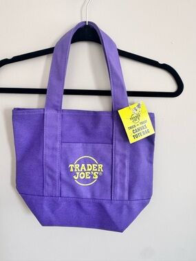 Trader Joe's Purple Canvas Tote Bag